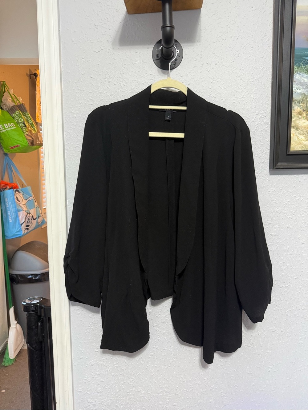 Torrid Black Draped Open-Front Women's blazer